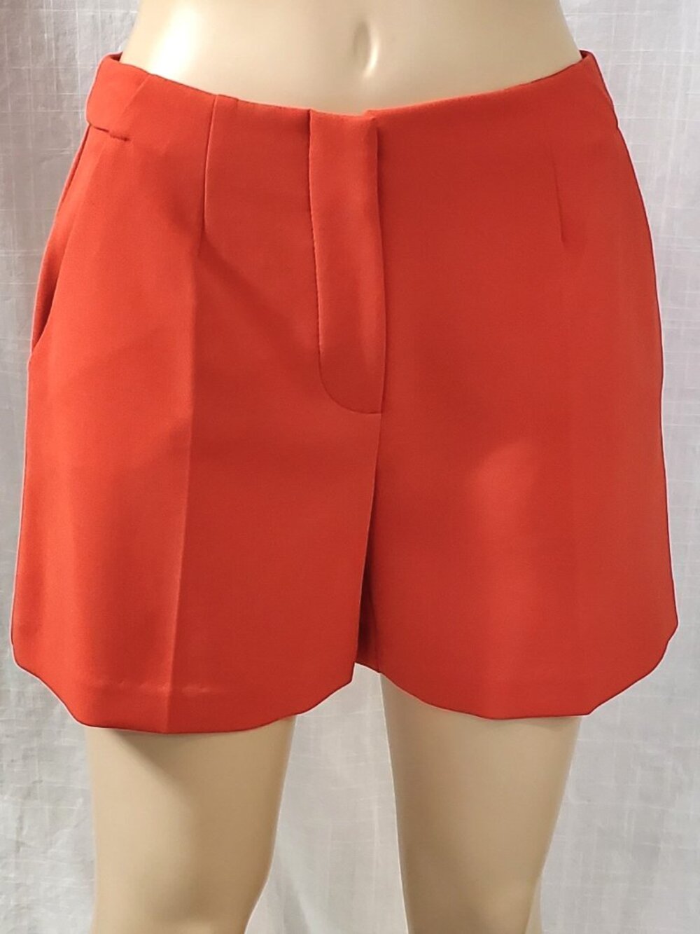 Trina Turk Bright Orange High Rise Shorts Resort Vacation Chic Sz 00 NWT